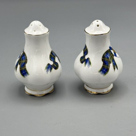 Vtg Novia Scotia Tartan Salt Pepper Shakers Royal Albert England Discontinued 3" - Picture 6 of 8